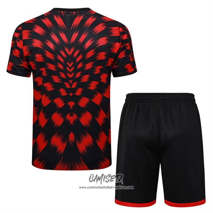 Chandal del Flamengo 2025-2026 Manga Corta Negro Rojo - Pantalon Corto